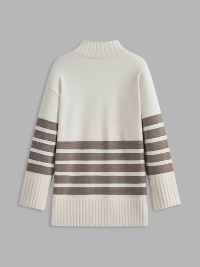 Elenia | Maglione a righe con scollo a gobba
