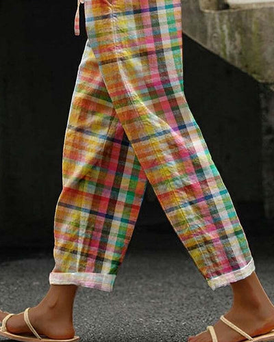 Bärbel | Pantaloni vintage a scacchi