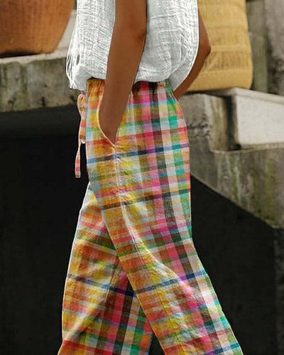Bärbel | Pantaloni vintage a scacchi