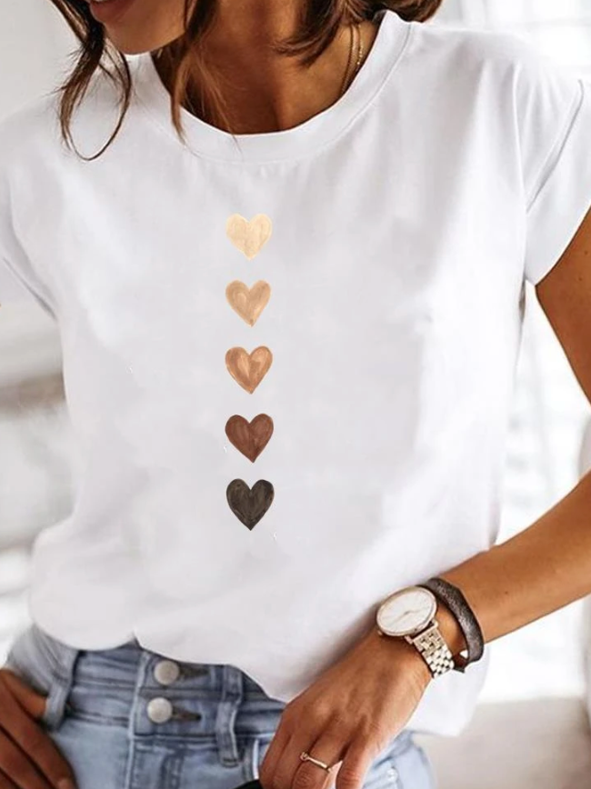 Bianca | Maglietta Donna Bianco Casual a Maniche Corte 1