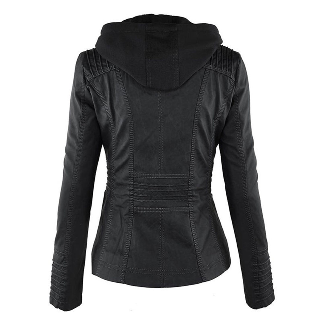 Liliana | Giacca in pelle con cappuccio
