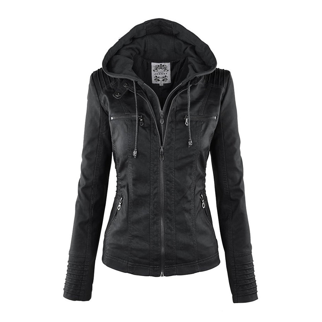 Liliana | Giacca in pelle con cappuccio