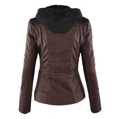 Liliana | Giacca in pelle con cappuccio