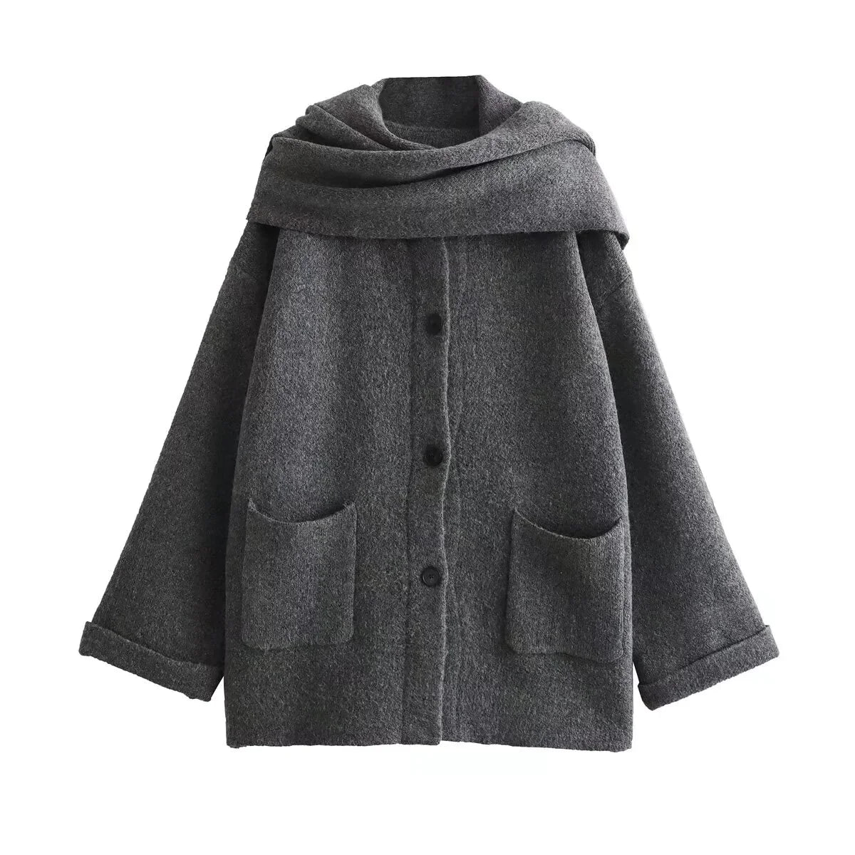 Dania | Cappotto in maglia con sciarpa
