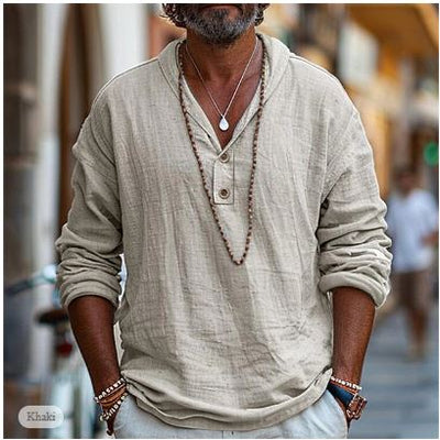 Variant image for Benno Camicia da Uomo - Cotone e Lino, Casual Elegante-13