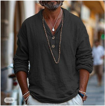 Variant image for Benno Camicia da Uomo - Cotone e Lino, Casual Elegante-7
