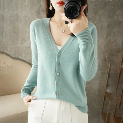Rebecca | Cardigan lungo in maglia con scollo a V