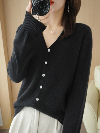 Rebecca | Cardigan lungo in maglia con scollo a V