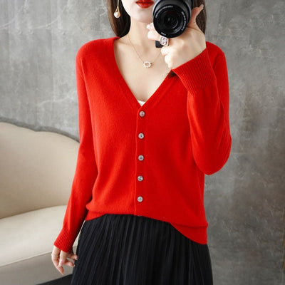 Rebecca | Cardigan lungo in maglia con scollo a V