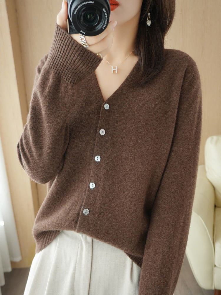 Rebecca | Cardigan lungo in maglia con scollo a V