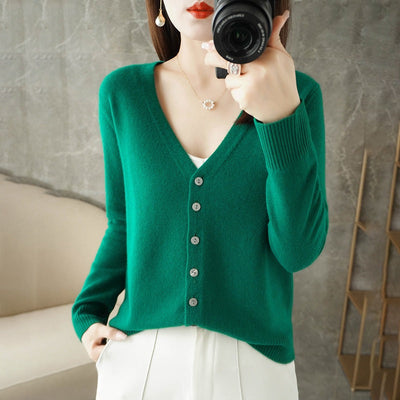 Rebecca | Cardigan lungo in maglia con scollo a V