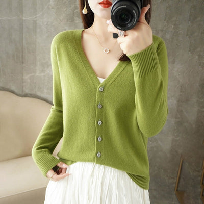 Rebecca | Cardigan lungo in maglia con scollo a V