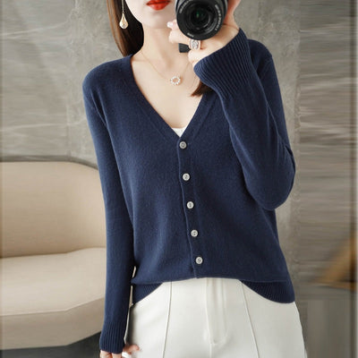 Rebecca | Cardigan lungo in maglia con scollo a V
