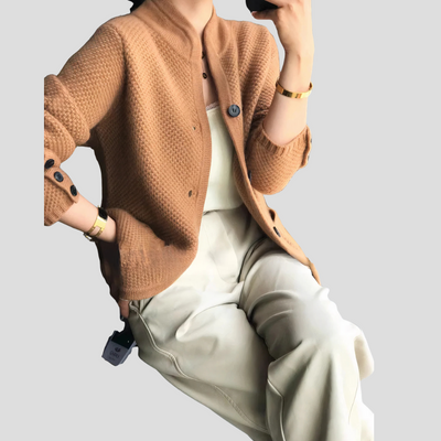 Cassandra | Langer Kaschmir-Cardigan mit V-Ausschnitt
