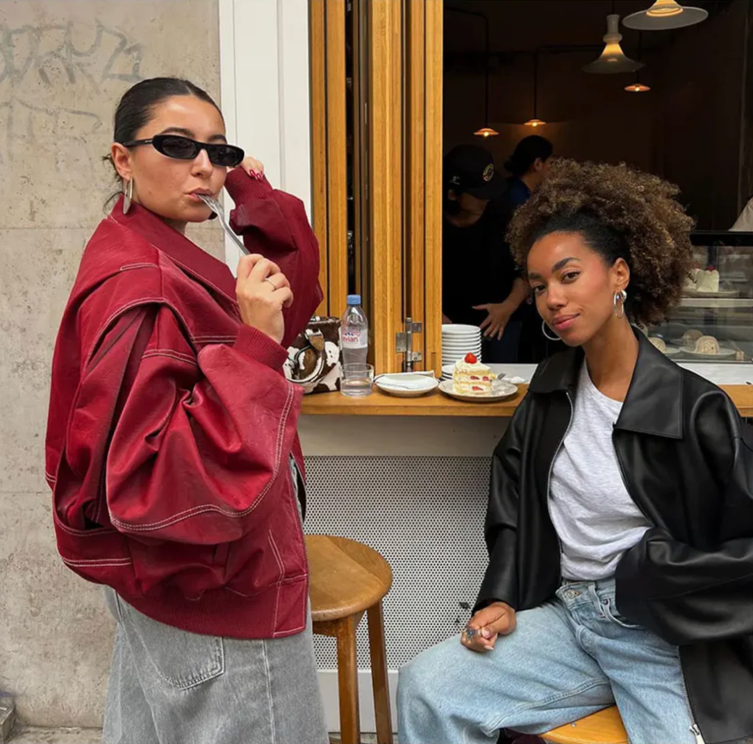 Catherine | Giacca in pelle oversize