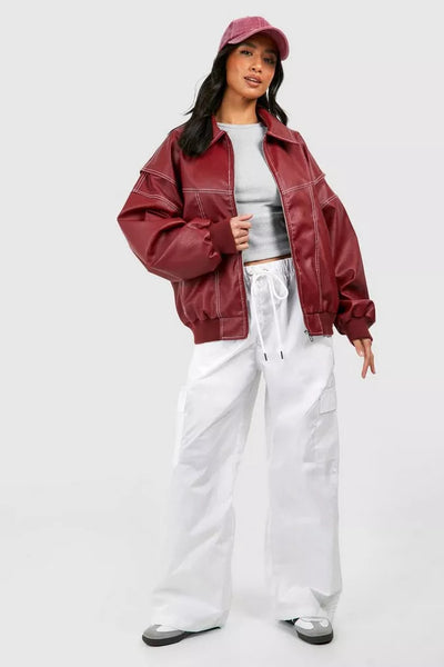 Catherine | Giacca in pelle oversize