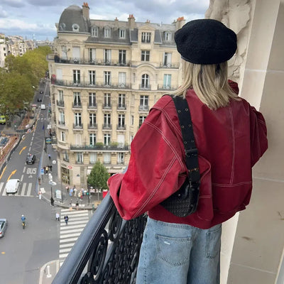 Catherine | Giacca in pelle oversize
