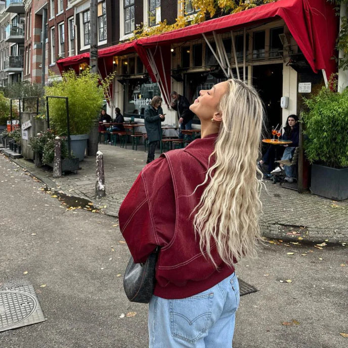 Catherine | Giacca in pelle oversize