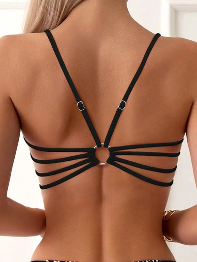 Charlotte | Bikini set a pattern leopardo con vettori regolabili