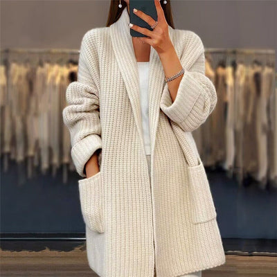 Christin | Cardigan lungo alla moda con scollo a V