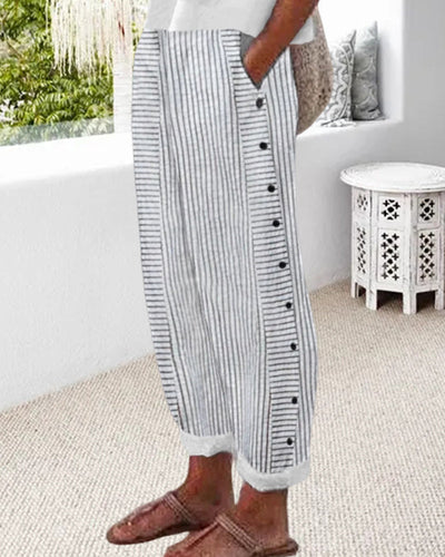Claudia | Versatili ed eleganti fatti di pantaloni in tessuto di cotone mix