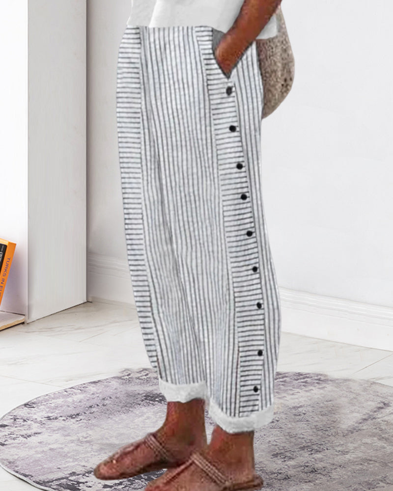 Claudia | Versatili ed eleganti fatti di pantaloni in tessuto di cotone mix