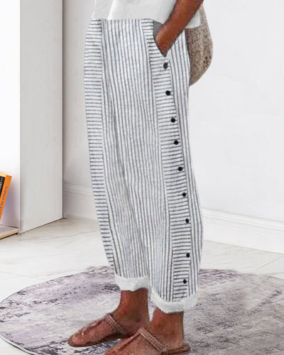 Claudia | Versatili ed eleganti fatti di pantaloni in tessuto di cotone mix