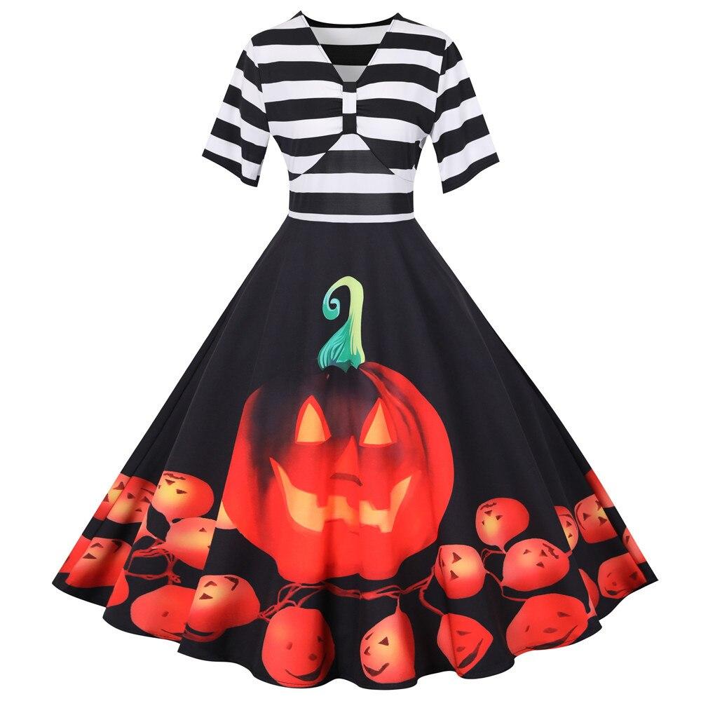 Daniela | Vestito di Halloween Vintage Pumpkin Midi