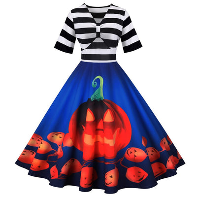 Daniela | Vestito di Halloween Vintage Pumpkin Midi