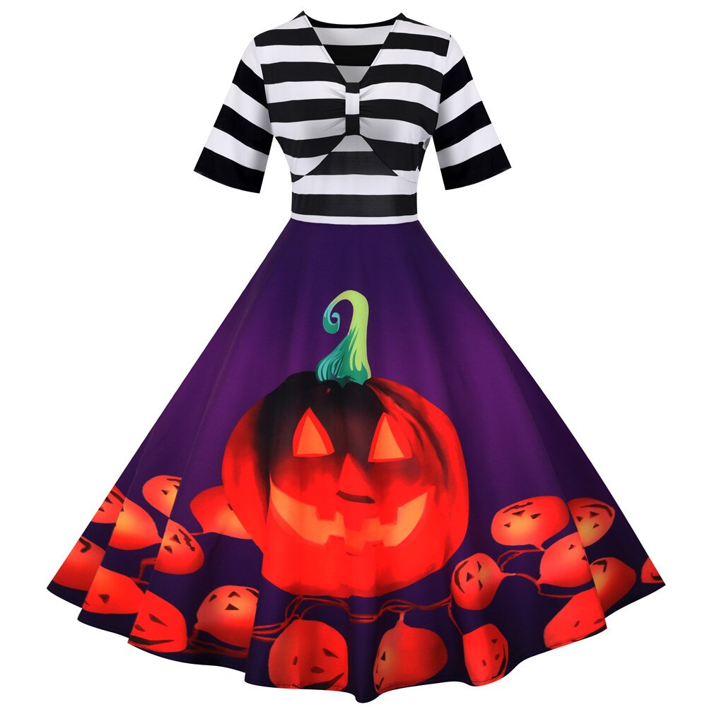 Daniela | Vestito di Halloween Vintage Pumpkin Midi