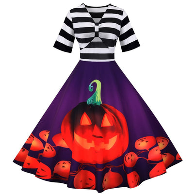 Daniela | Vestito di Halloween Vintage Pumpkin Midi