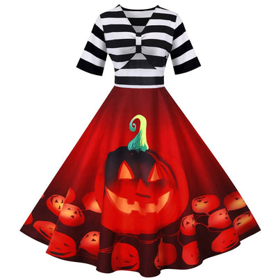 Daniela | Vestito di Halloween Vintage Pumpkin Midi