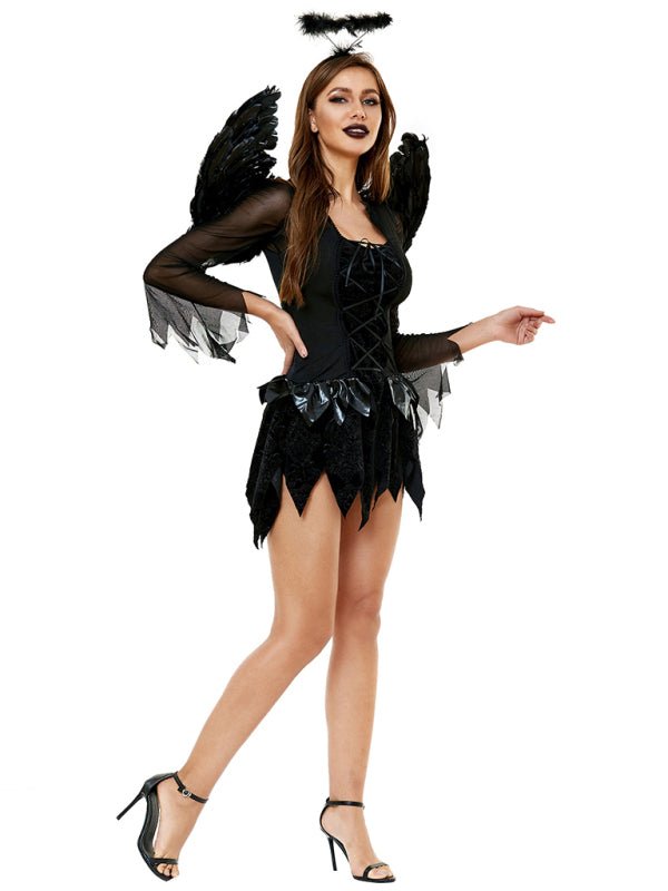 Bruna | Mini costume da angelo caduto con ali