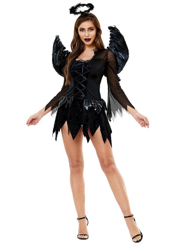 Bruna | Mini costume da angelo caduto con ali