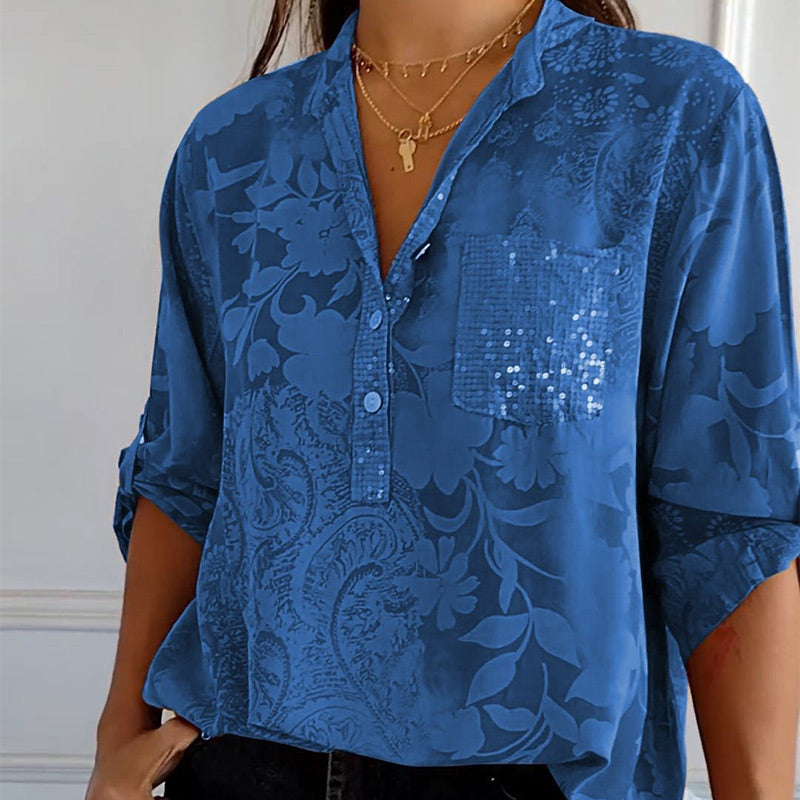 Daniela | Blouse d'été imprimée à manches longues