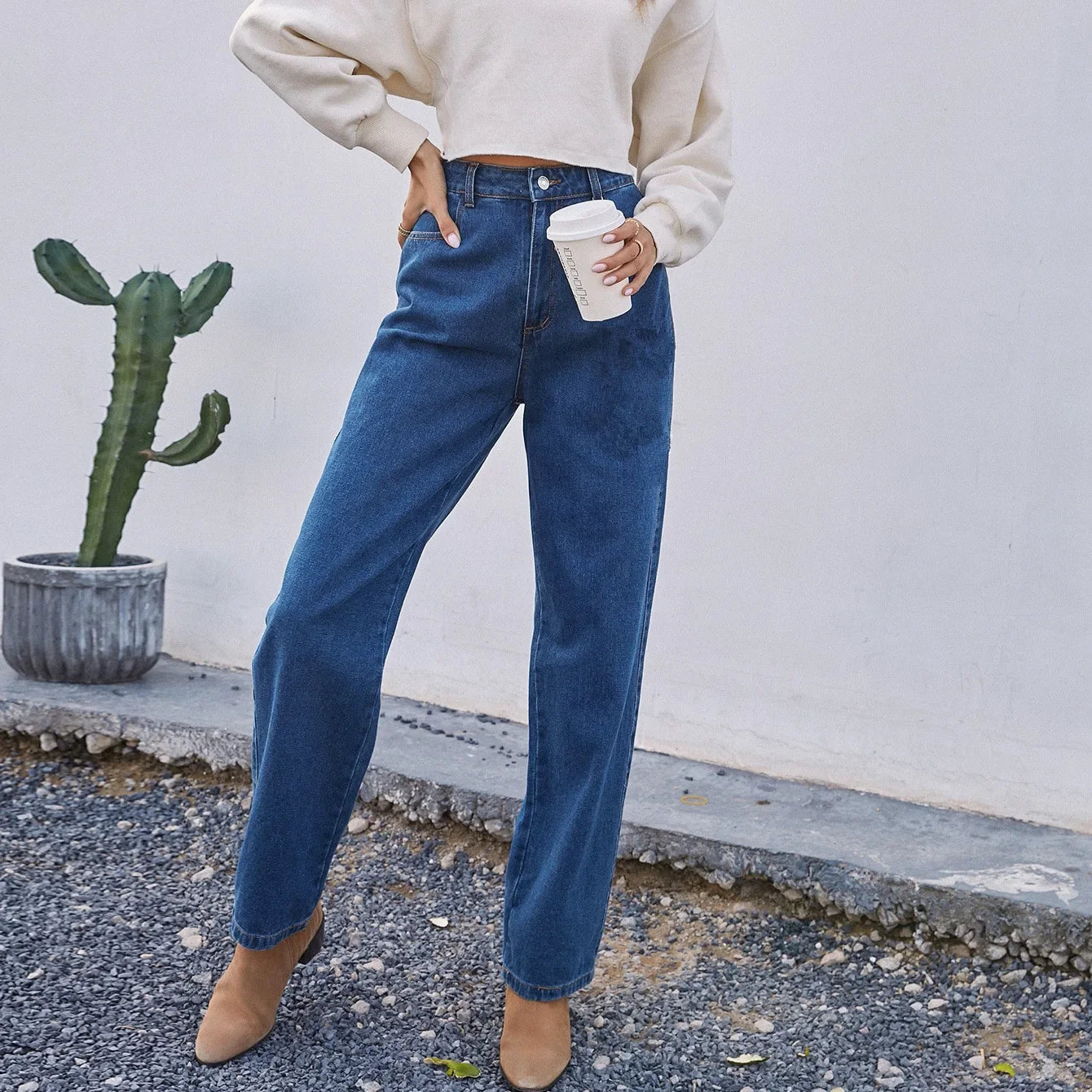 Daria | Jeans Mom a vita alta scuri