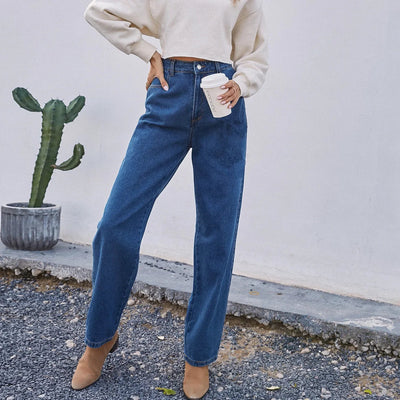Daria | Jeans Mom a vita alta scuri
