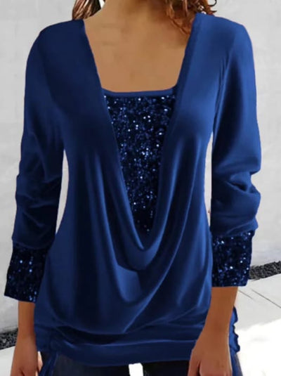 Diana | Plus size blouse with sequins SparkleFlow
