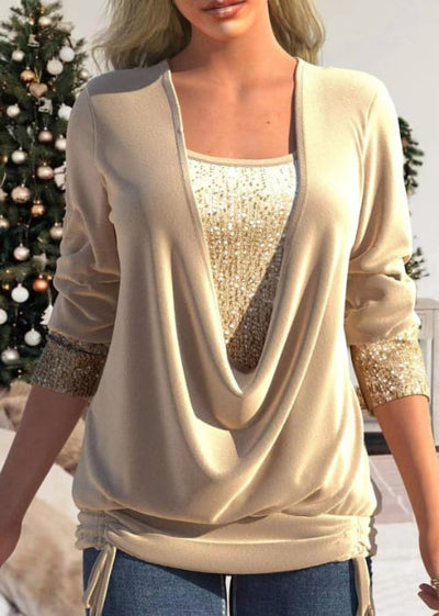 Diana | Plus size blouse with sequins SparkleFlow