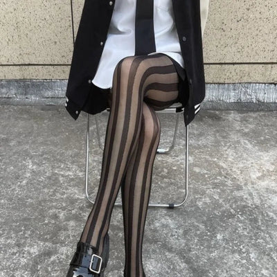 Diana | Collant eleganti a righe verticali