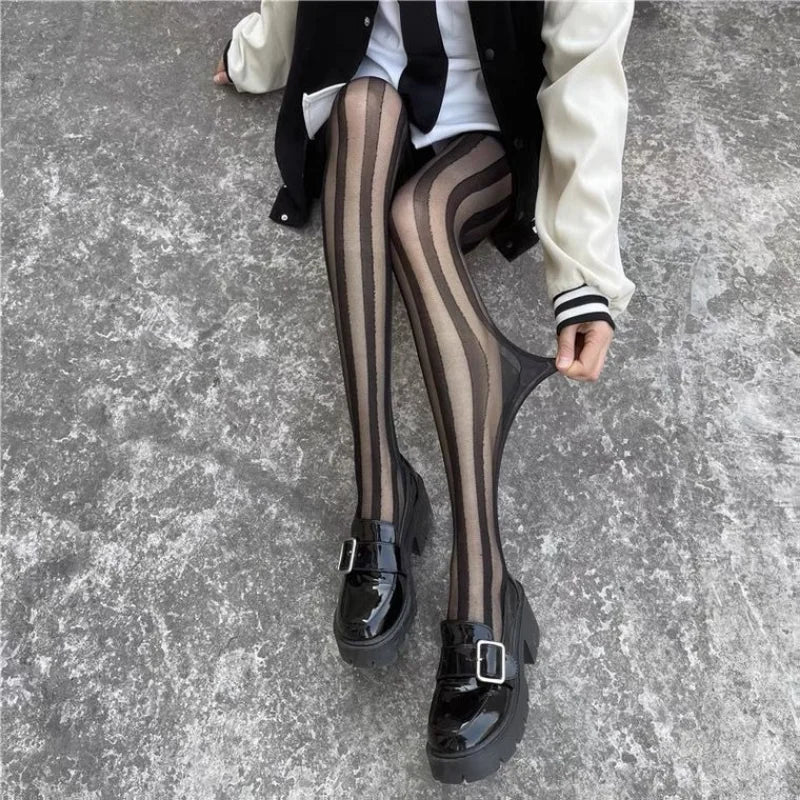 Diana | Collant eleganti a righe verticali