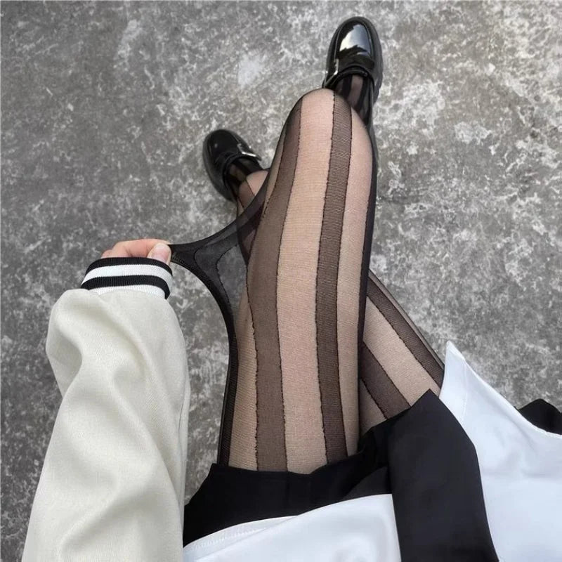 Diana | Collant eleganti a righe verticali