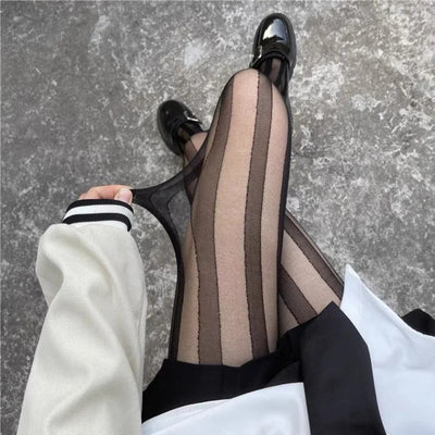 Diana | Collant eleganti a righe verticali