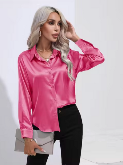 Doreen | Elegant satin blouse with charm