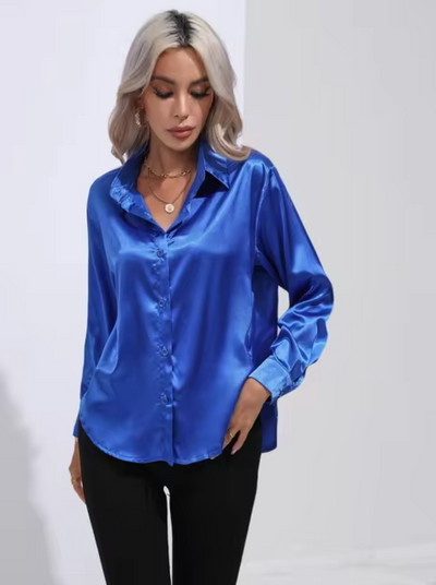 Doreen | Elegant satin blouse with charm