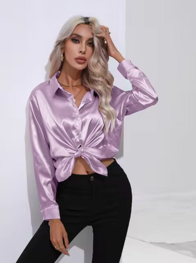 Doreen | Elegant satin blouse with charm