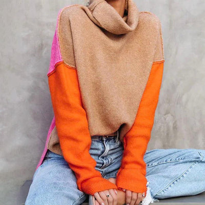 Doreen | Maglione caldo in cotone con motivo a blocchi di colore