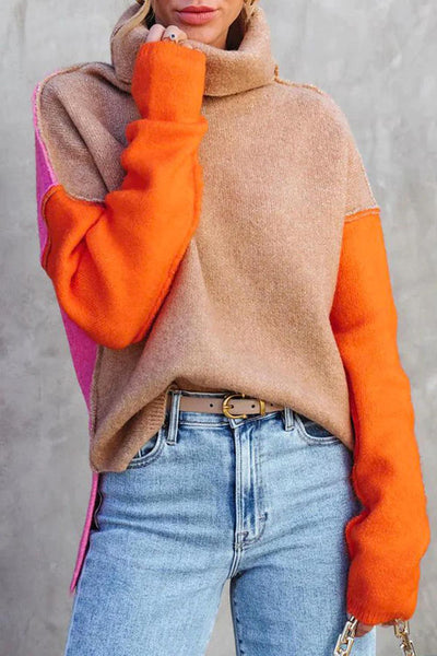 Doreen | Maglione caldo in cotone con motivo a blocchi di colore