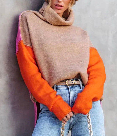 Doreen | Maglione caldo in cotone con motivo a blocchi di colore