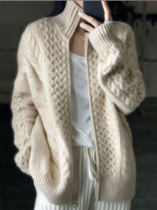 Dorian | Grob gestrickter Cardigan mit Rollkragen